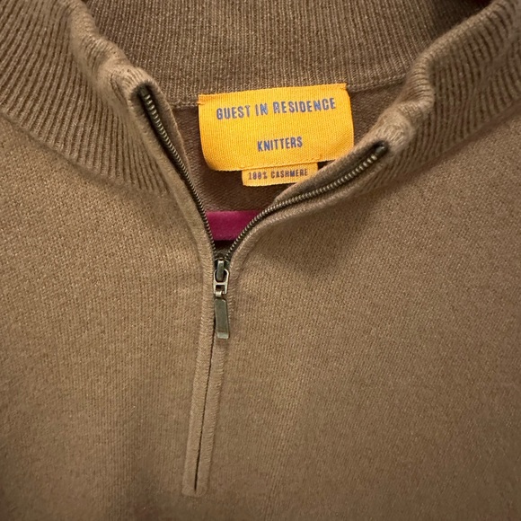 GUEST IN RESIDENCE BY GIGI HADID - Cashmere Quarter Zip in Camel XXL - Picture 4 of 7